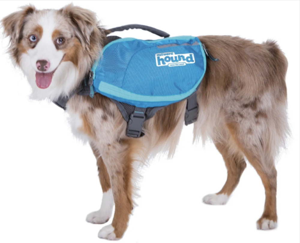 Outward Hound DayPak Dog Backpack Saddlebag Hiking Harness Blue NWT